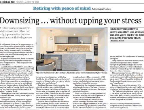 Feature in The Age: Downsizing… without upping your stress